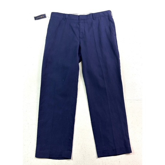 NEW Polo Ralph Lauren 36x30 Navy Blue Dress Suit Chino Pants Silk Linen Mens